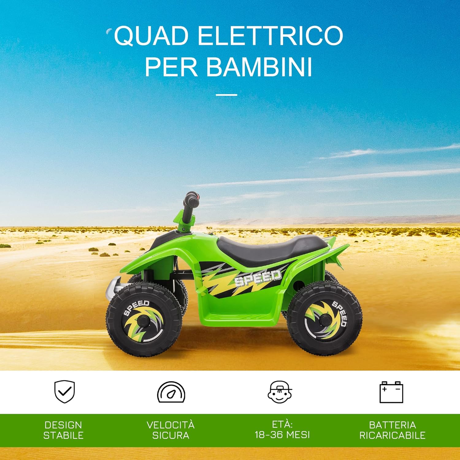 Thumbnail 2 de HOMCOM Quad électrique 6V pour enfants 18–36 mois