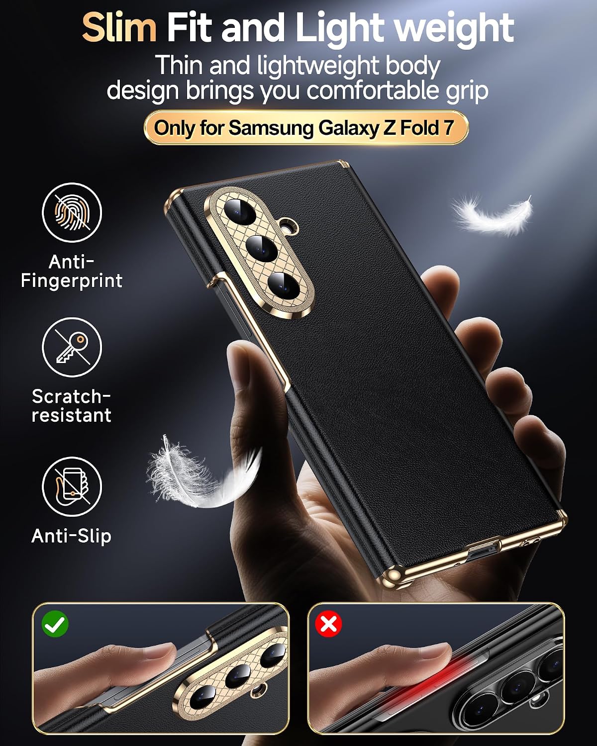 Detalle de LeYi Samsung Galaxy Z Fold 7 case