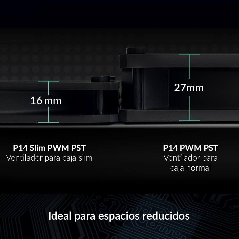 Thumbnail 1 de ARCTIC P14 Slim PWM PST - Ventilador de Caja 140mm 🖥