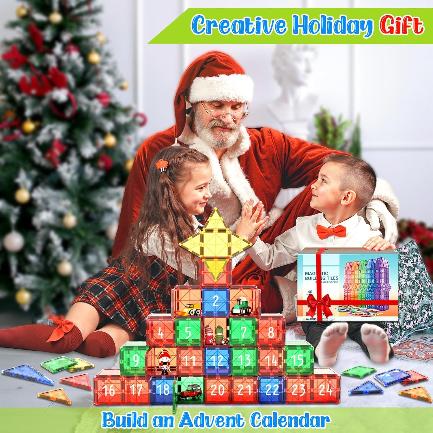Thumbnail 6 de Coodoo Magnetic Tiles 40PCS magnetic blocks for toddlers 🧩