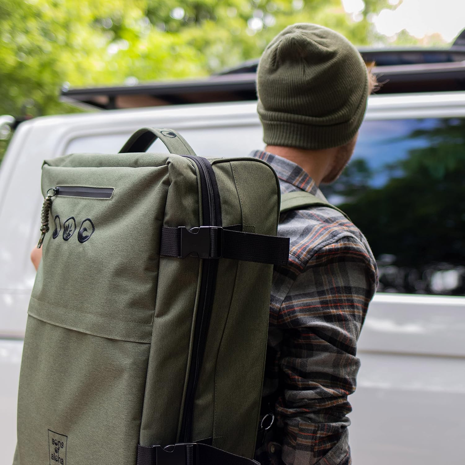 Thumbnail 6 de SONS OF ALOHA Backpacker Rucksack mit Rollen 3 in 1 – 55 x 40 x 20 cm, grün-Olive