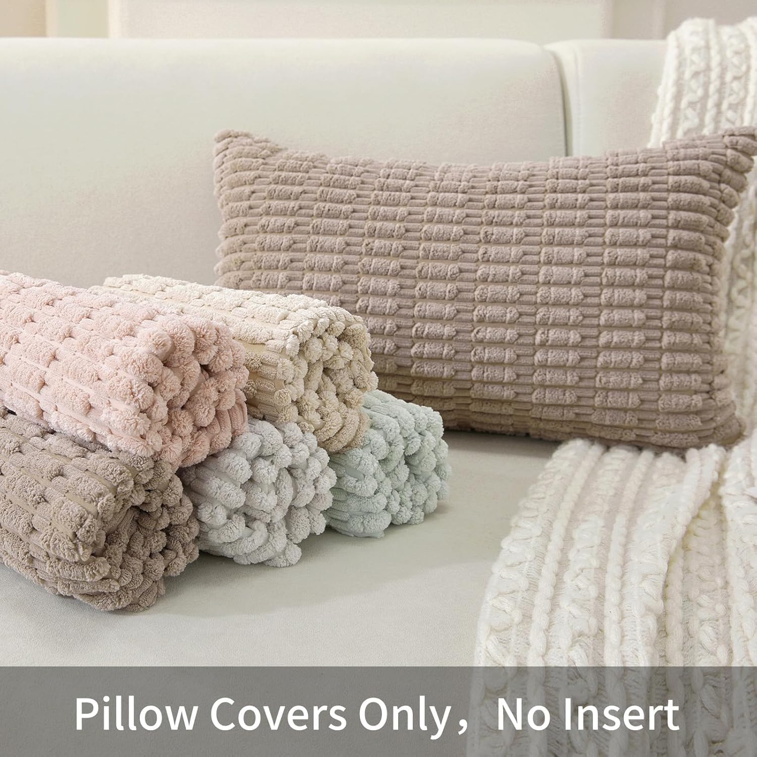 Thumbnail 3 de CYCMACO Lot de 2 Housses Coussin Velours 50x50 kaki – douceur et simplicité d’entretien
