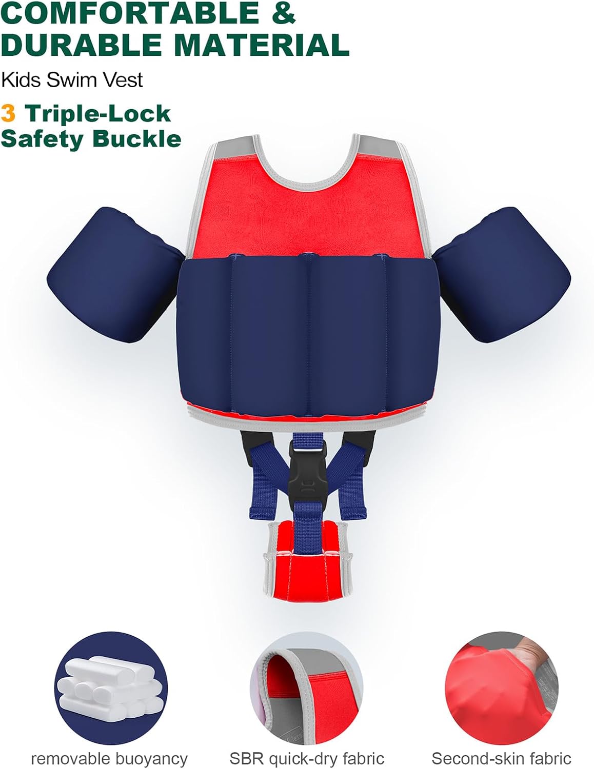 Thumbnail 2 de Kids Pool Floaties 1-9 Years Old Toddler Swim Vest with 20-70 Lb Range