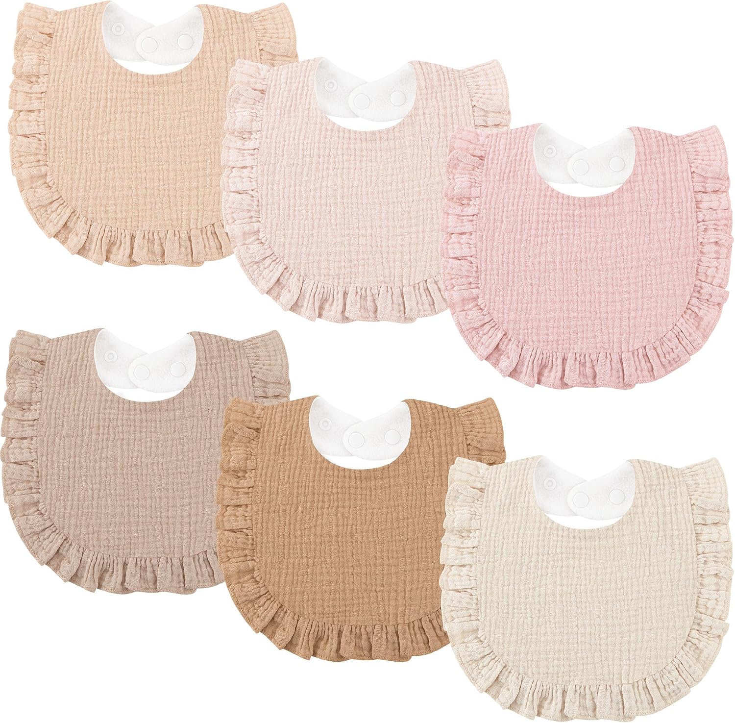 Detalle de Bearmoss Muslin Baby Bibs, 6-Pack