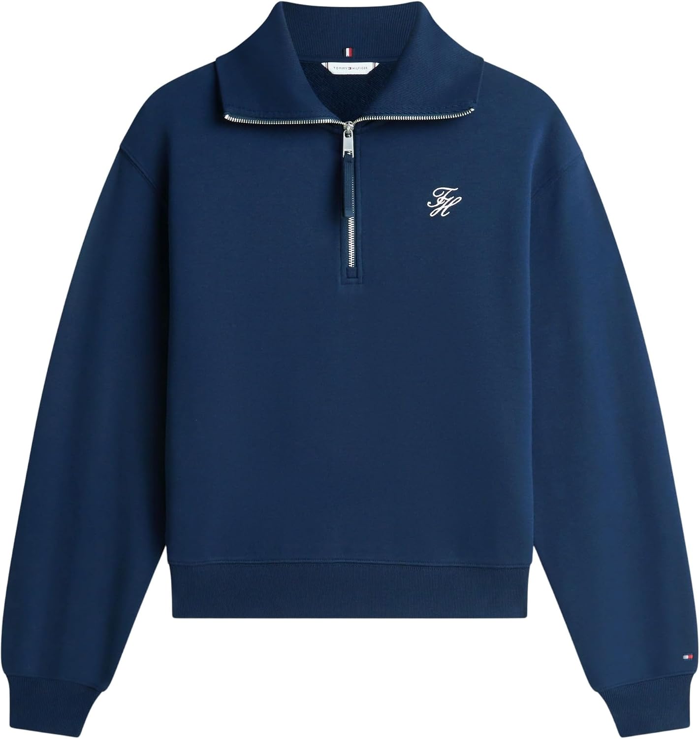 Detalle 2 de Tommy Hilfiger Women's TH Script Half Zip Terry Sweatshirt
