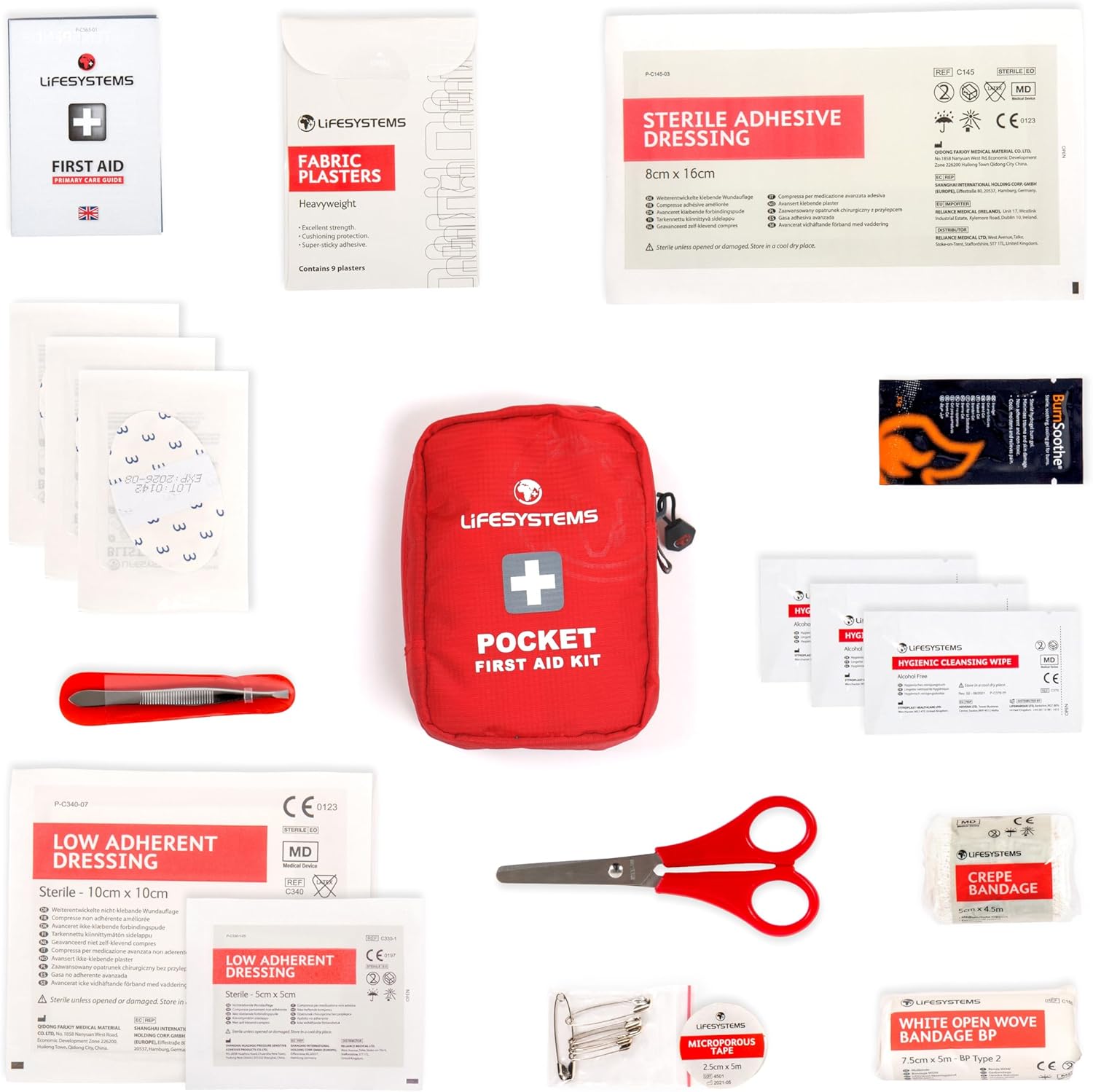 Detalle de Lifesystems Pocket First Aid Kit: CE Certified Contents for Hiking and Outdoors