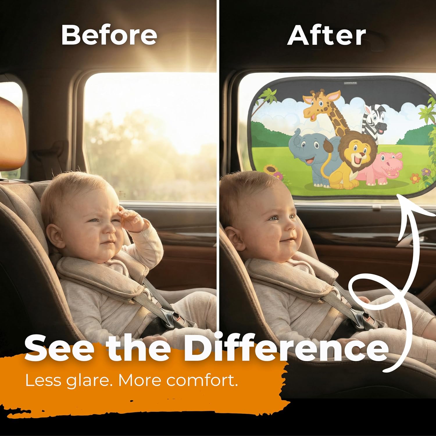 Thumbnail 2 de CARAMAZ Car Window Shade for Baby (UPF 50+) – 2 Pack, 20"x12