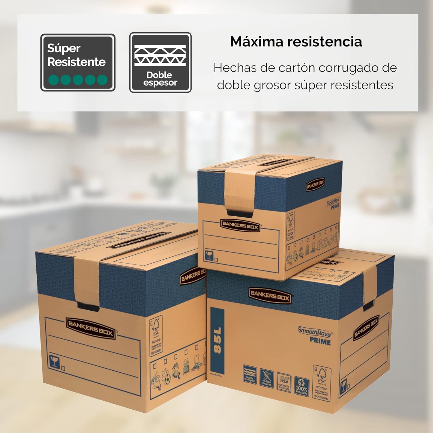 Thumbnail 6 de Bankers Box 6205201 Scatola traslochi piccola SmoothMove FSC, confezione da 5 pezzi