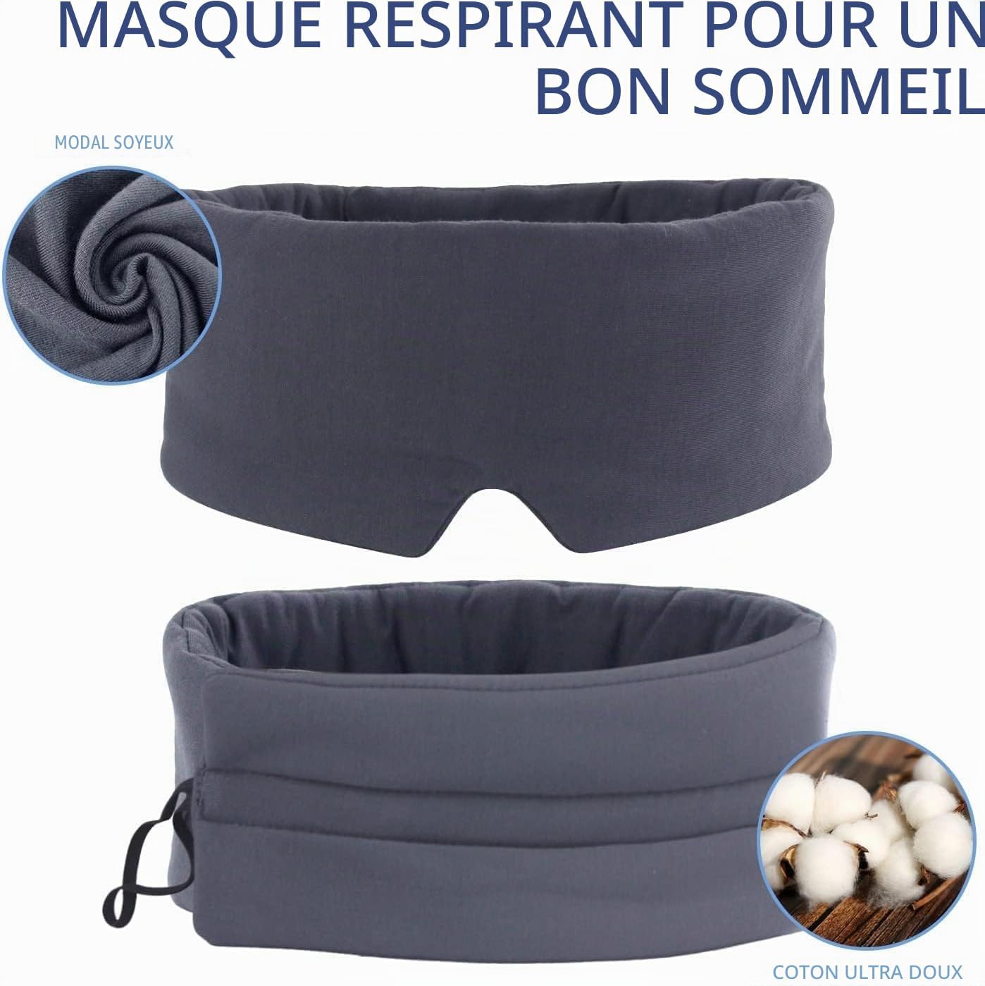 Thumbnail 2 de Mavogel Nouveau masque de sommeil modèle modal gris foncé 💤