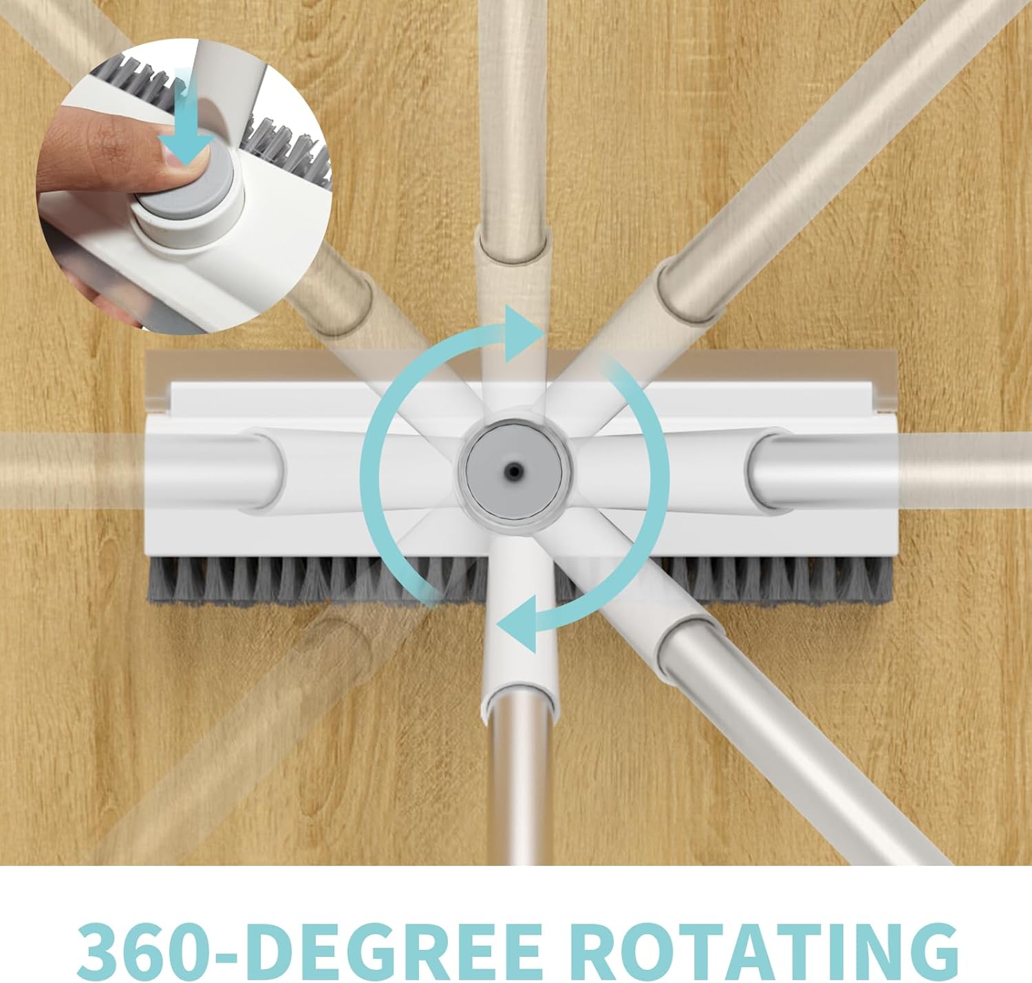 Thumbnail 1 de Floor Scrub Brush with Long Handle: 3-in-1 Scrape and Heavy-Duty Bristle Scrubber