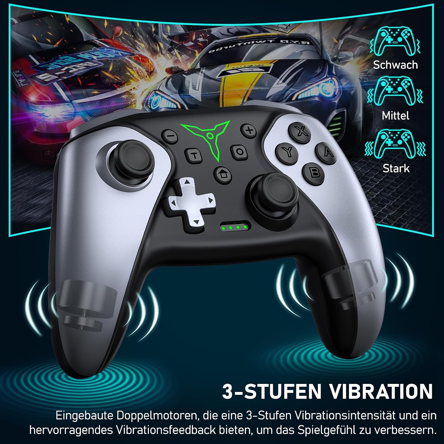 Thumbnail 4 de HELLCOOL Switch Controller kabellos für Switch/Lite/OLED – Pro-Controller mit Macro, Turbo und Dual-Motor-Vibration
