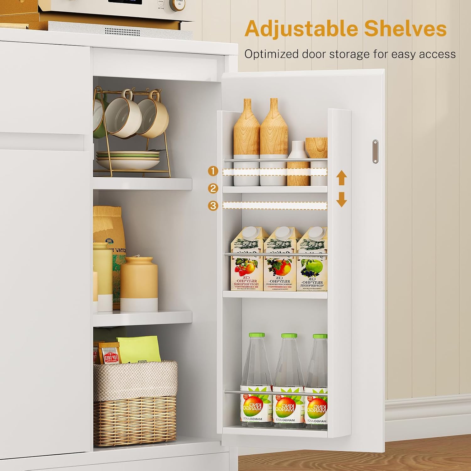 Detalle de TEENFON Kitchen Pantry Cabinet, 39.4"W