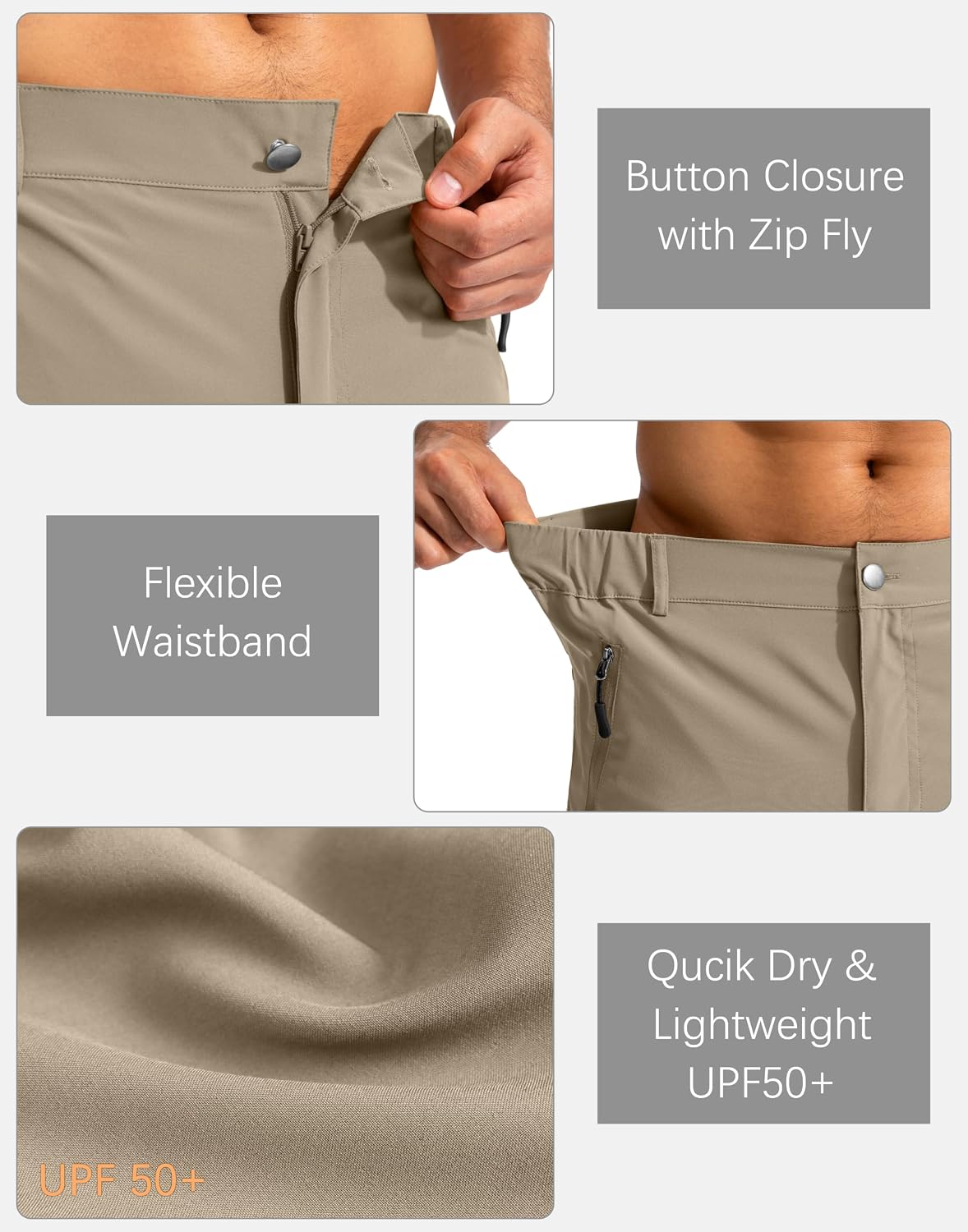 Detalle 2 de Pudolla 9-Inch Cargo Hiking Shorts for Men