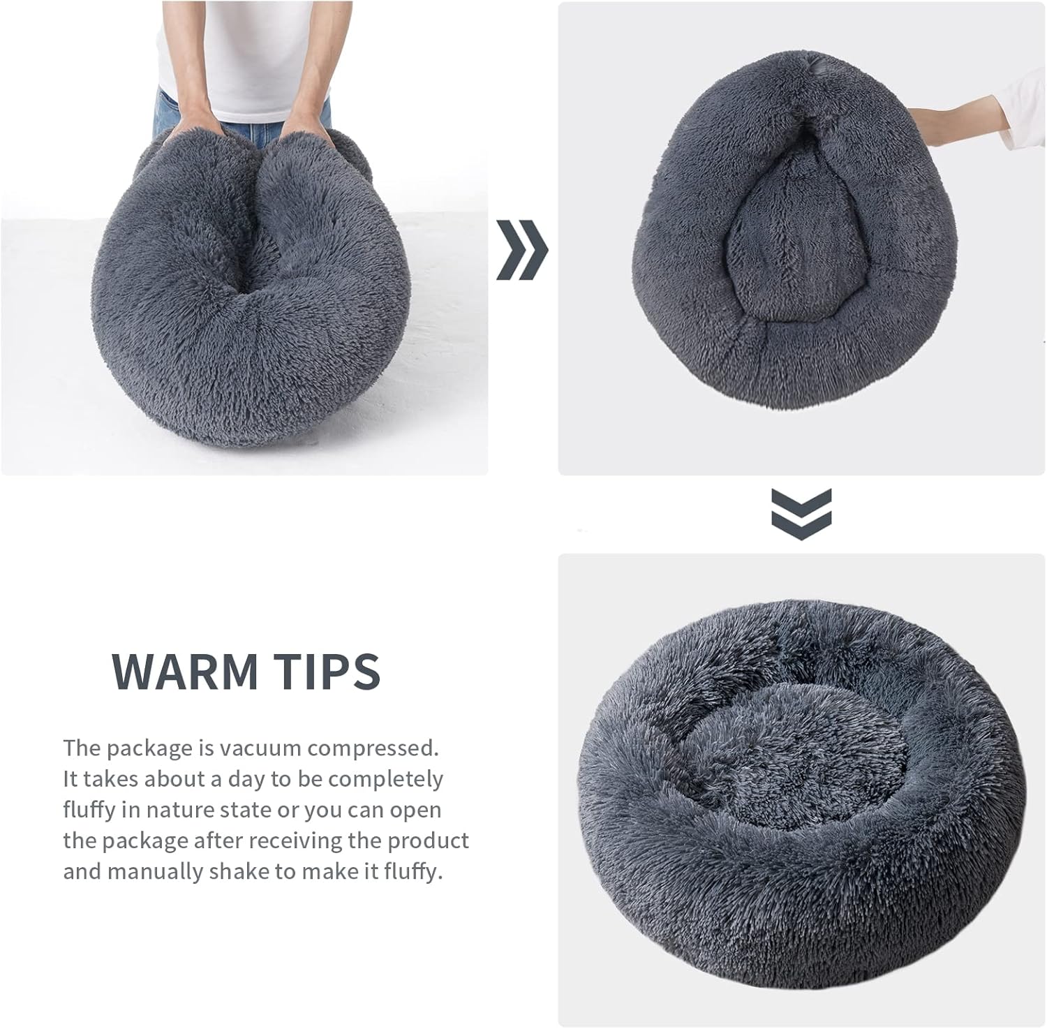 Thumbnail 3 de YOJOGEE Calming Donut Dog Bed 60×60cm