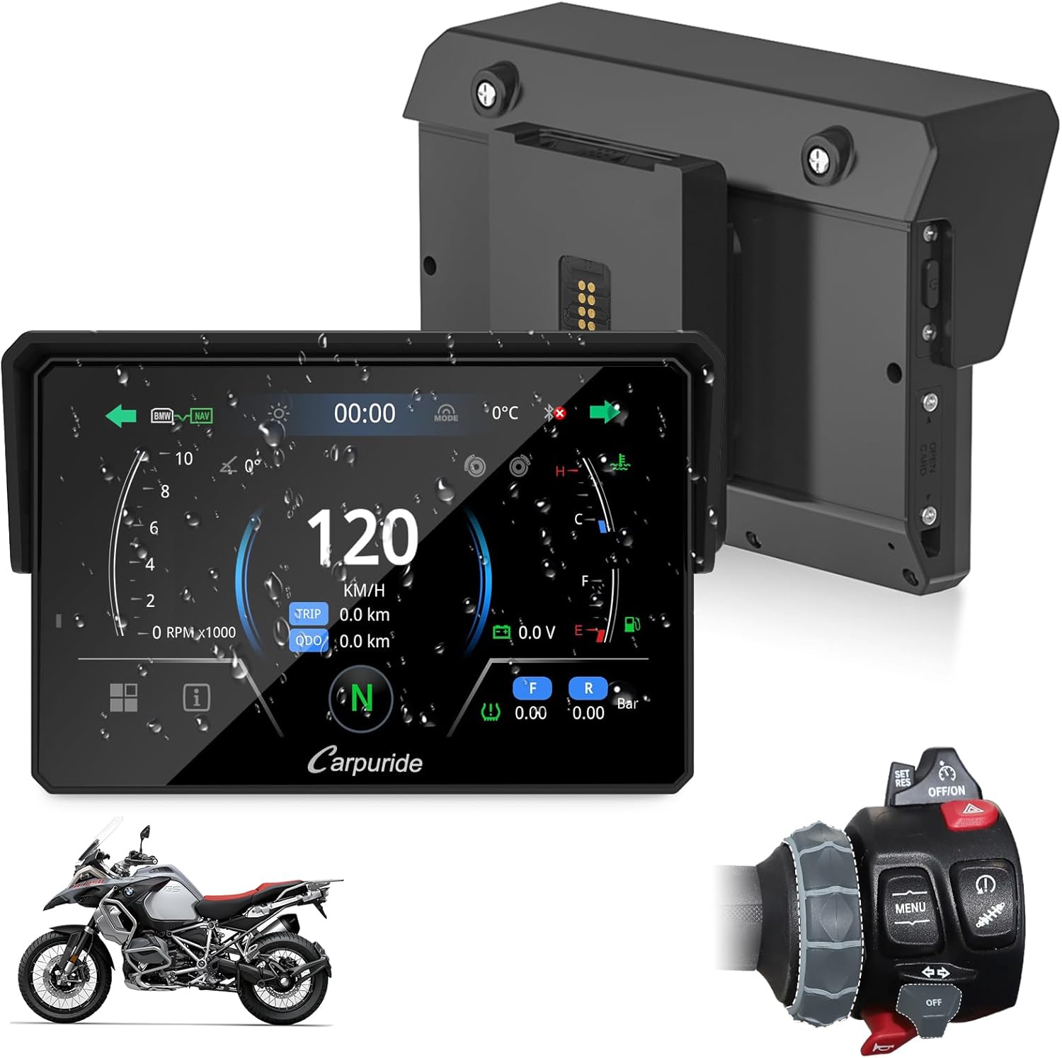Detalle de CARPURIDE W502BS Pro for BMW Motorbike CarPlay & Android Auto
