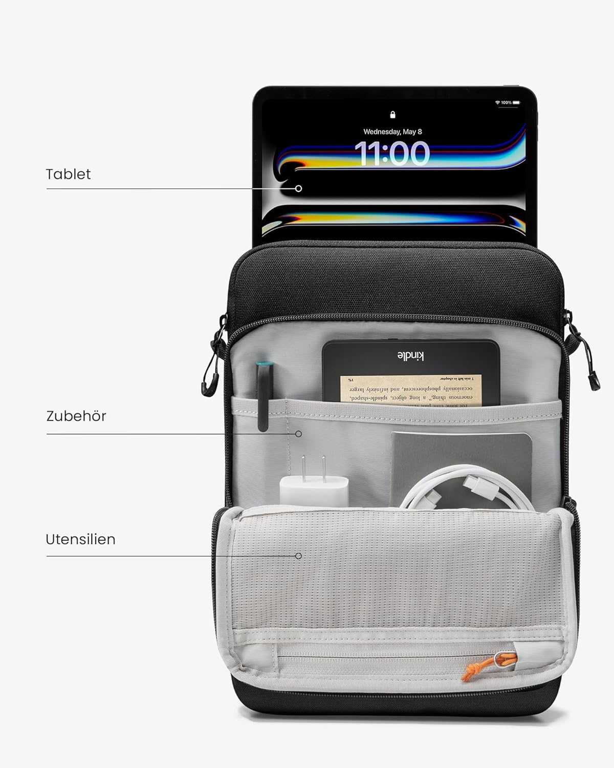 Detalle de tomtoc 360° Tablet Tasche für 11 Zoll iPad Air / iPad Pro – Rundumschutz mit praktischem Tragekomfort