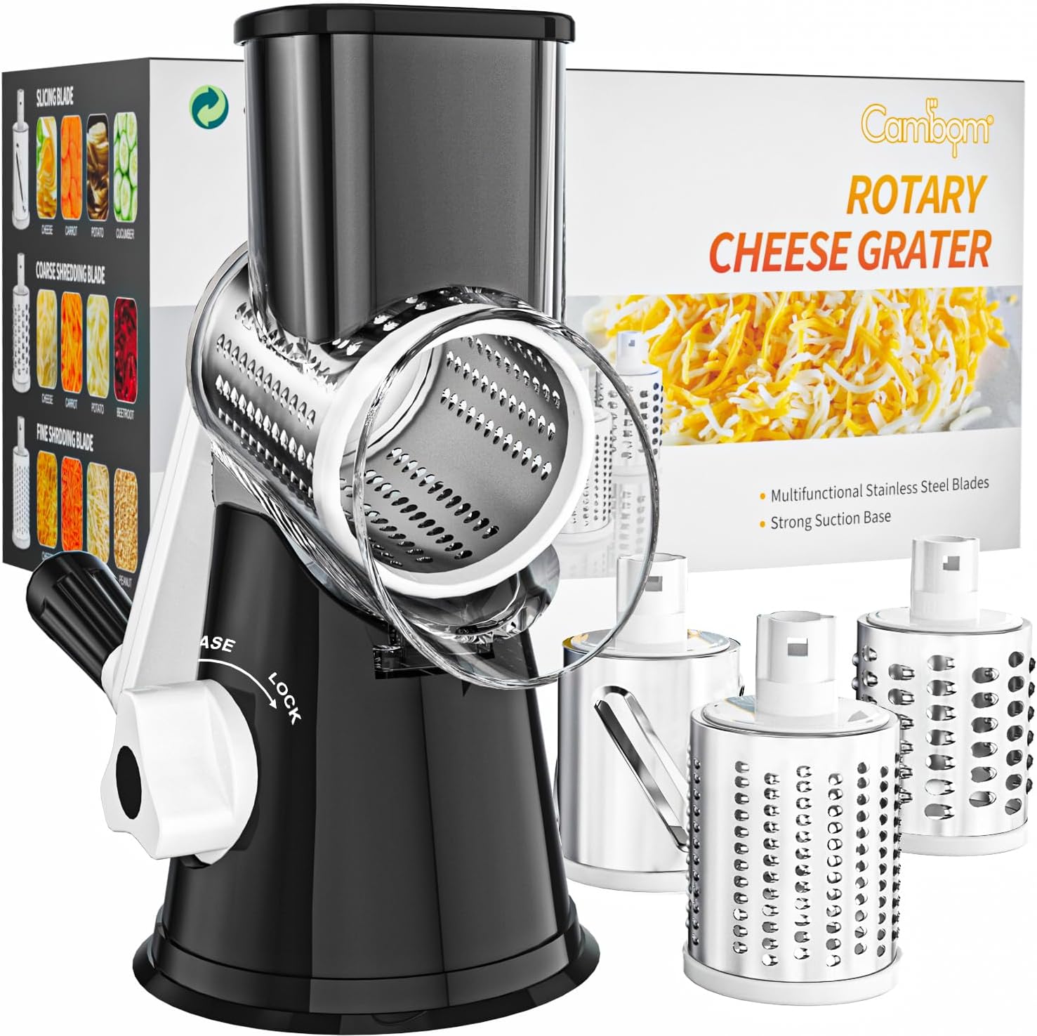 Detalle de Cambom Kitchen Rotary Cheese Grater 3 🧀