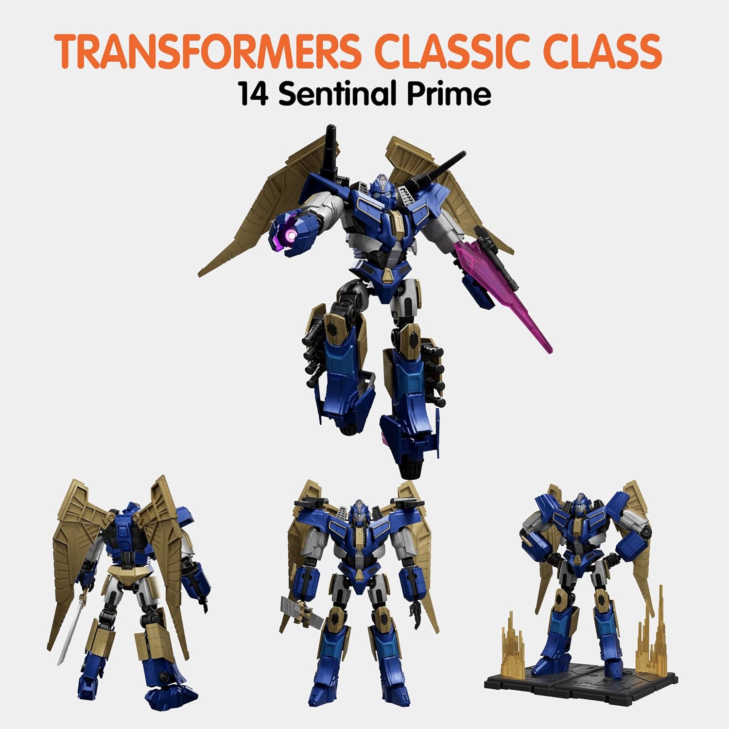 Detalle de BLOKEES Transformers Classic Class 14 Sentinel Prime collectible figure with light-up eyes