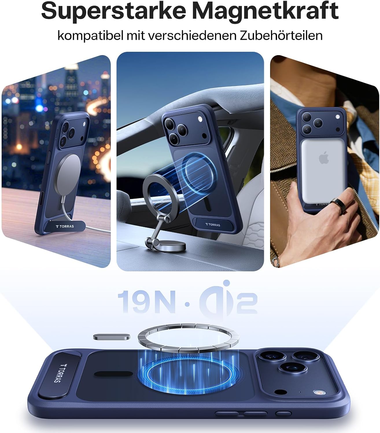Detalle de TORRAS Ostand L1 Hülle iPhone 17 Pro MagSafe