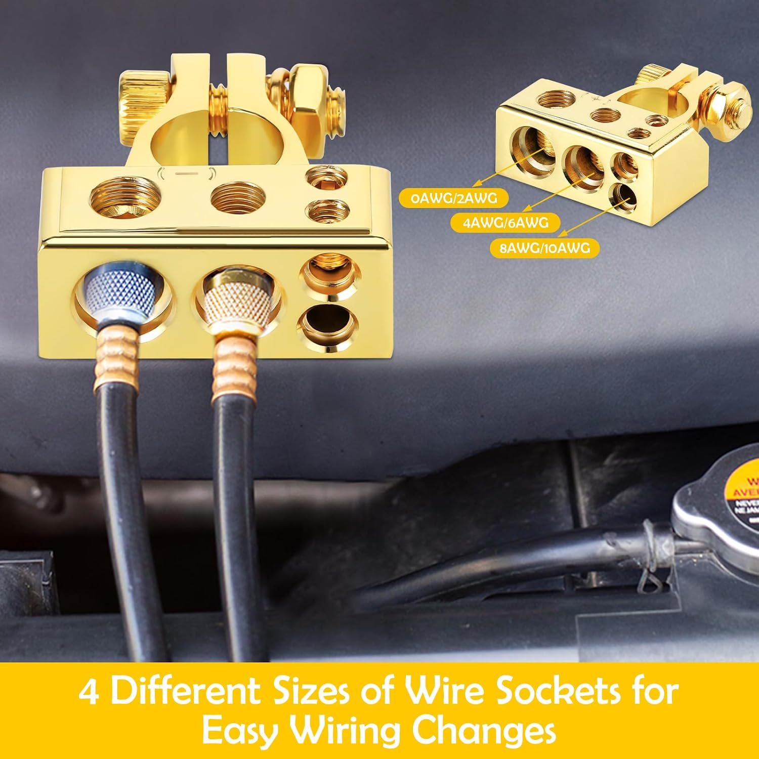 Detalle de Zocipro 2Pcs Battery Terminals kit 10AWG clamps