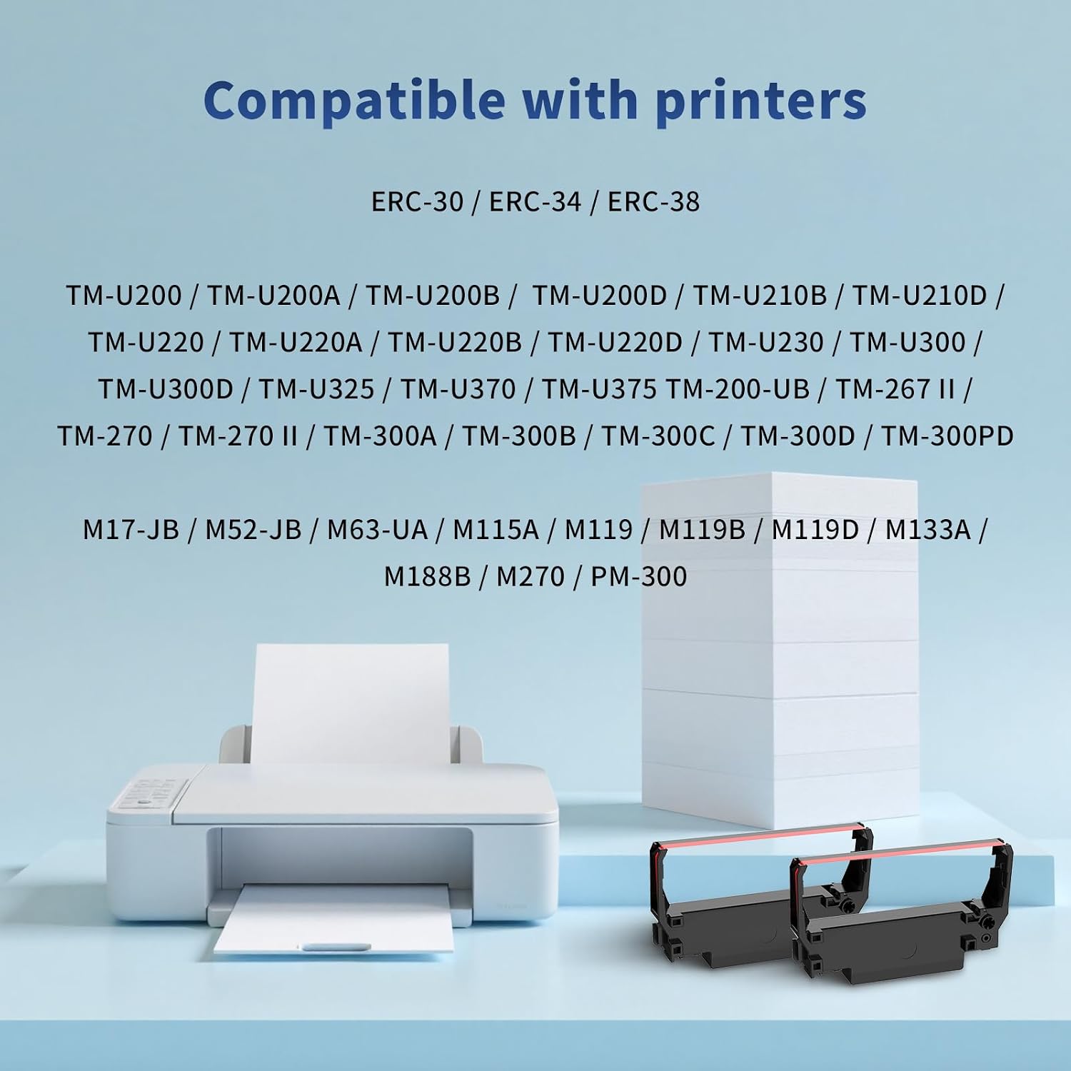 Detalle 2 de LinkDocs LERC30-24PK ERC30 Printer Ribbon, Black and Red, 24-Pack