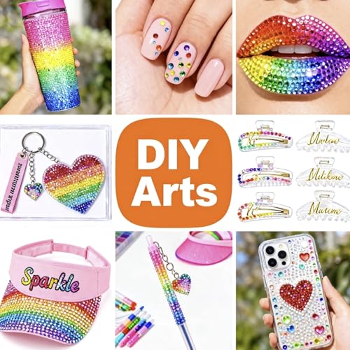 Detalle 2 de Hwsyin 32000 Stück Bedazzler Kit mit Glue – 40 Farben, 3 mm Strass, DIY Glitzer für Nageldesign, Textilien und Körperkunst
