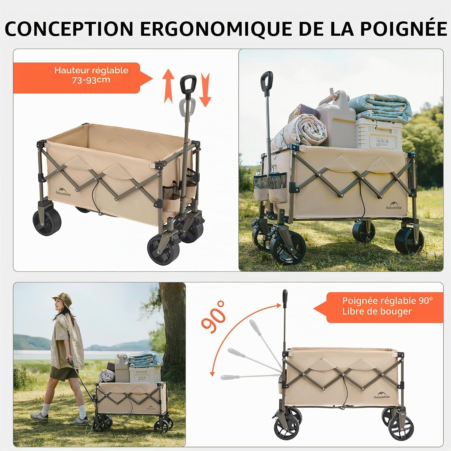 Thumbnail 1 de Naturehike Chariot à Main Pliable – Capacité 120 kg et 70 L, idéal camping et shopping