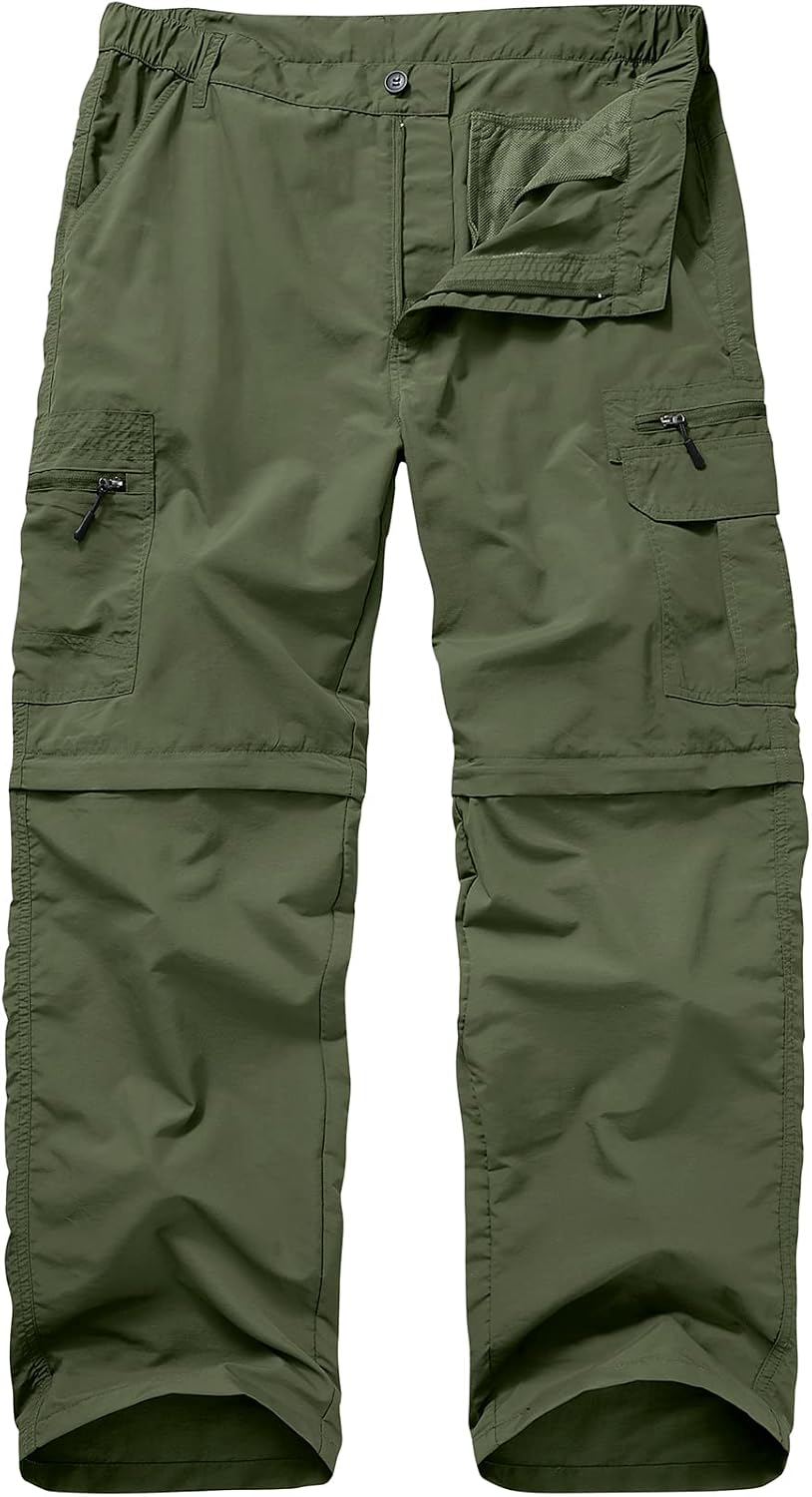 Detalle de Winebox Men’s Walking Hiking Trousers – Convertible Zip-Off Quick-Dry Cargo Travel Pants