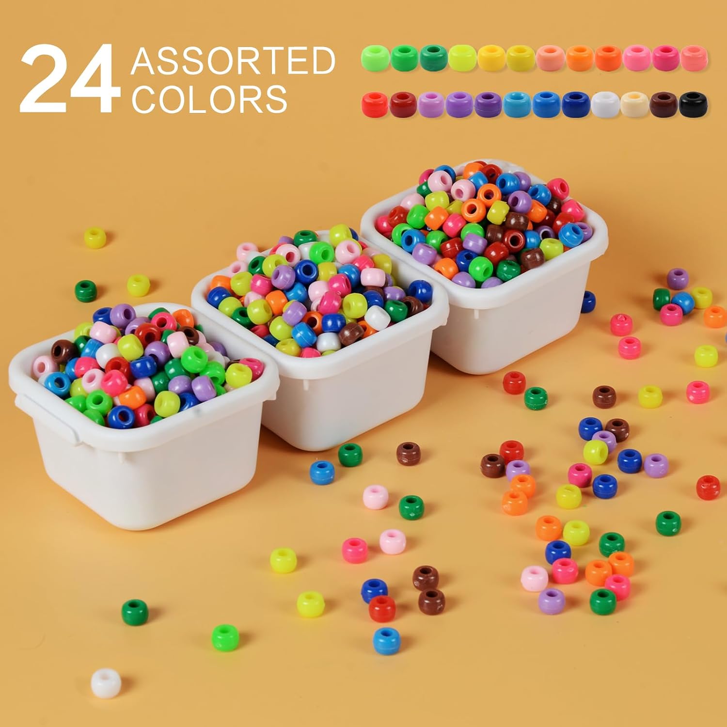 Detalle de Simetufy Pony Beads, 1,200 Pieces
