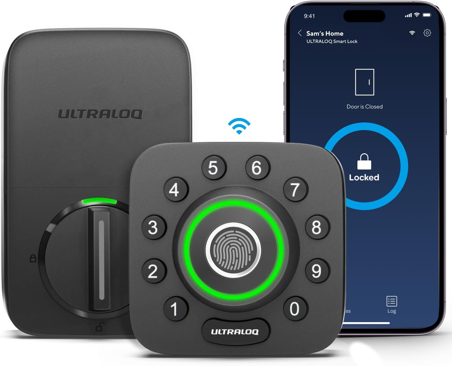 Detalle de ULTRALOQ U-Bolt Pro WiFi Smart Deadbolt with Fingerprint ID and Door Sensor