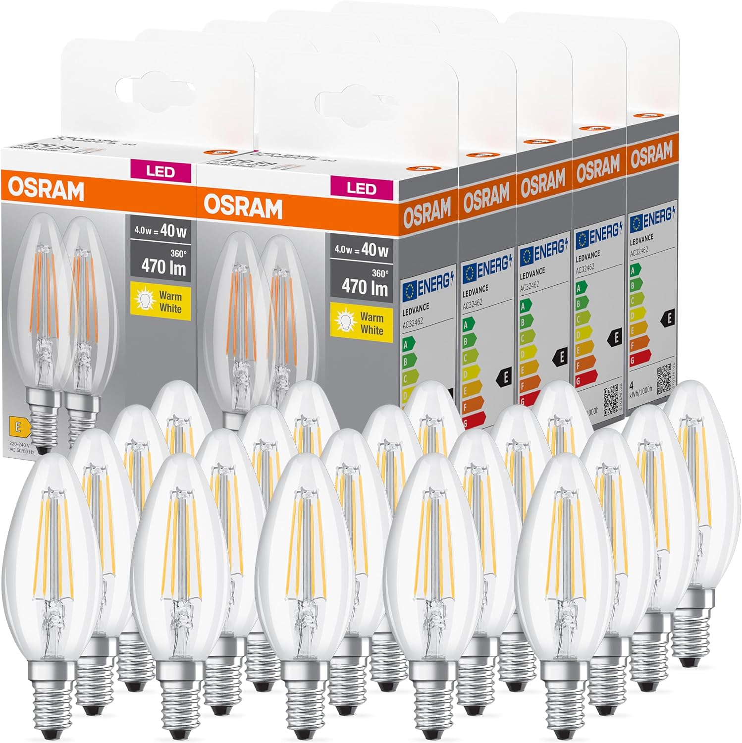 Thumbnail 6 de Osram Star Filament-Lampe E14, mattes Glas, Warmweiß 2700K, 806 lm – 3er-Pack