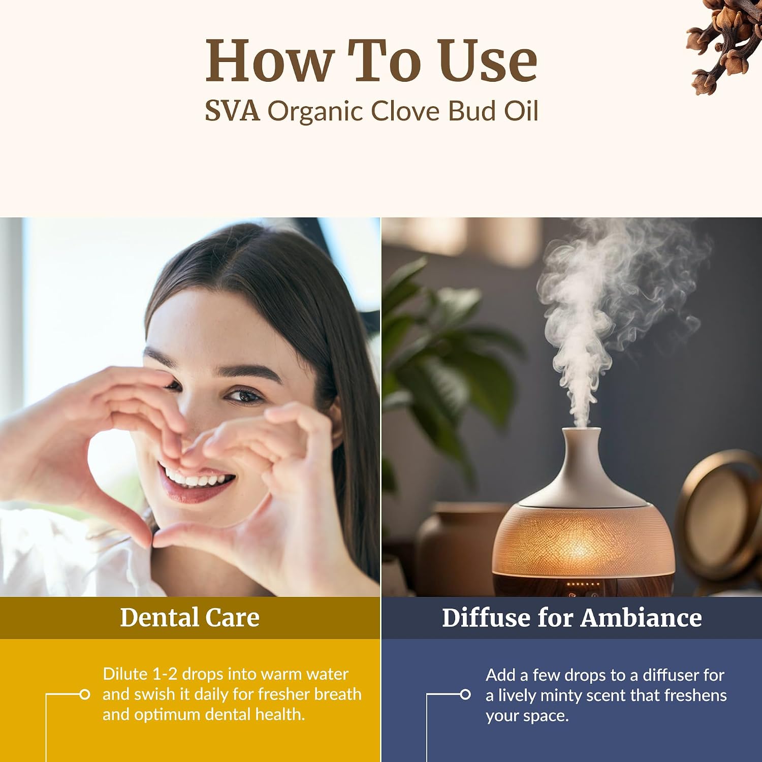 Detalle de SVA Clove Bud Essential Oil, 4 fl oz