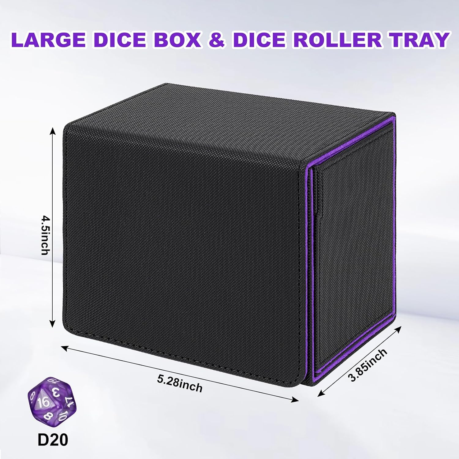 Detalle 2 de Jaffzora Dice Tower and Storage Box, PU Leather