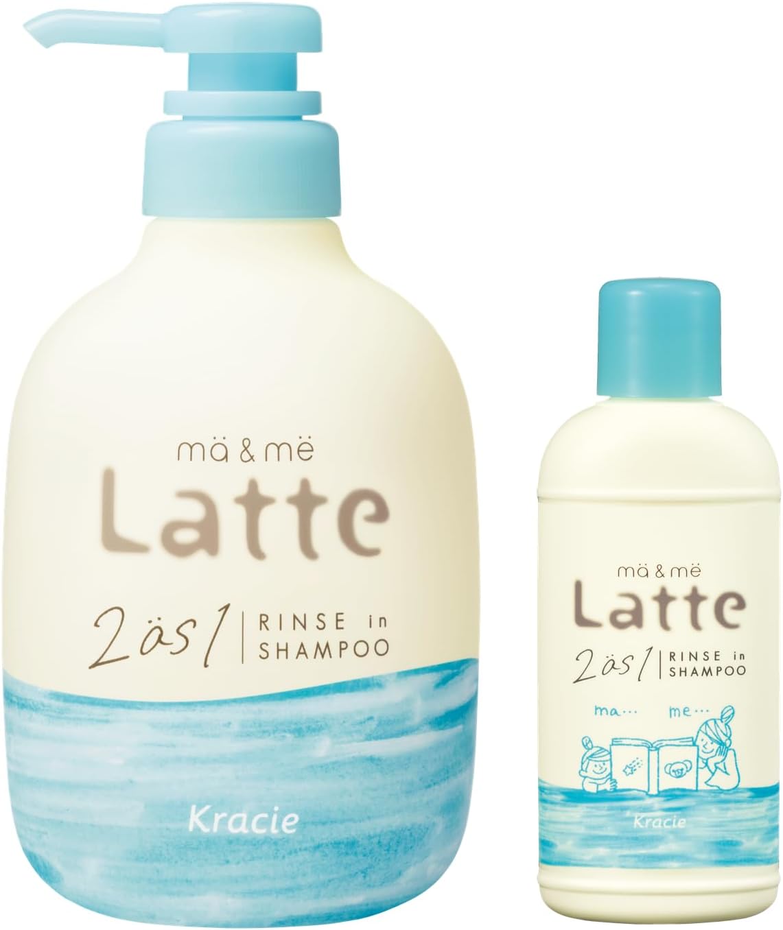 Detalle de マー&ミー 親子で使えるリンスインシャンプー ポンプ490ml+ミニボトル80ml