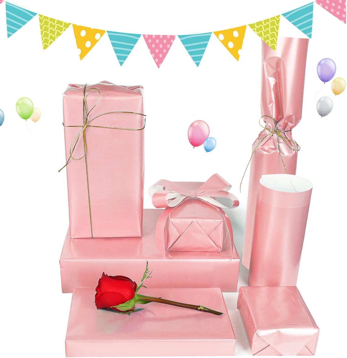 Thumbnail 3 de HBell Pink Wrapping Paper Roll 44cm x 10m