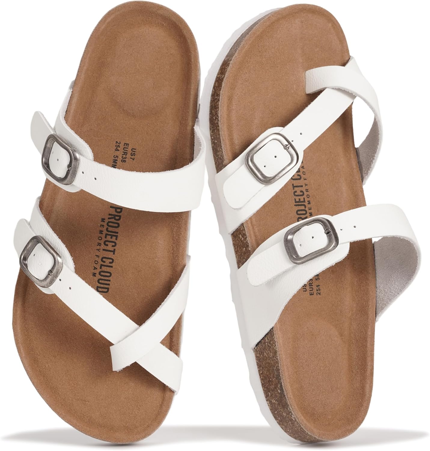 Thumbnail 6 de Project Cloud 100% Genuine Leather Women’s Sandals (Lightweight Slides with Memory Foam & Cork Footbed)