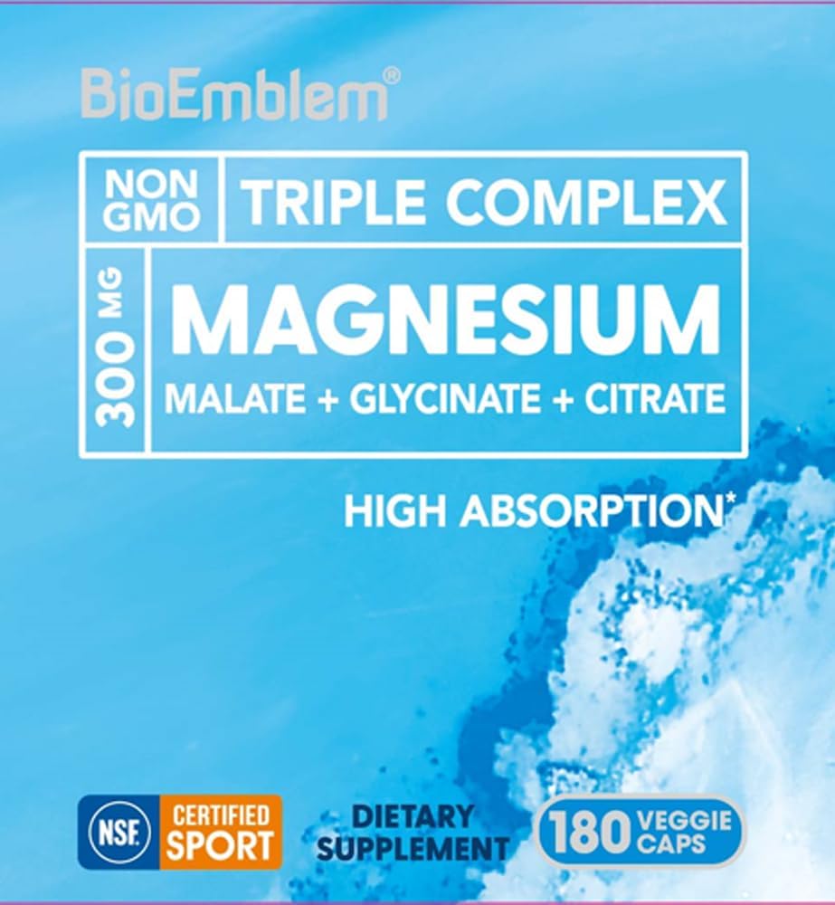 Thumbnail 4 de BioEmblem Triple Magnesium Complex Supplement, 300 mg, 180 Capsules