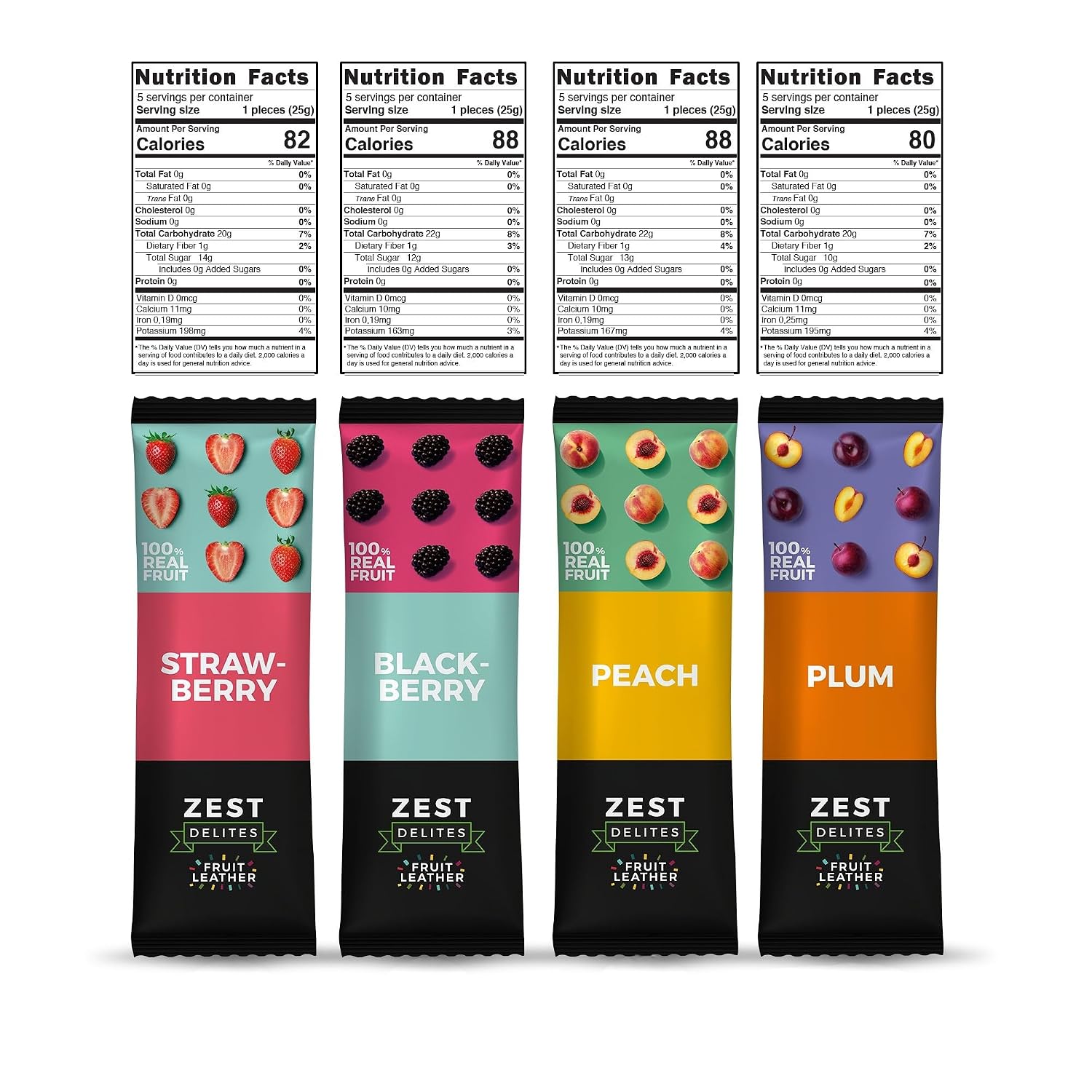Detalle 2 de Zest Delites Fruit Leather, Apple-Based Vegan Strips, 0.88 oz, 36-Pack