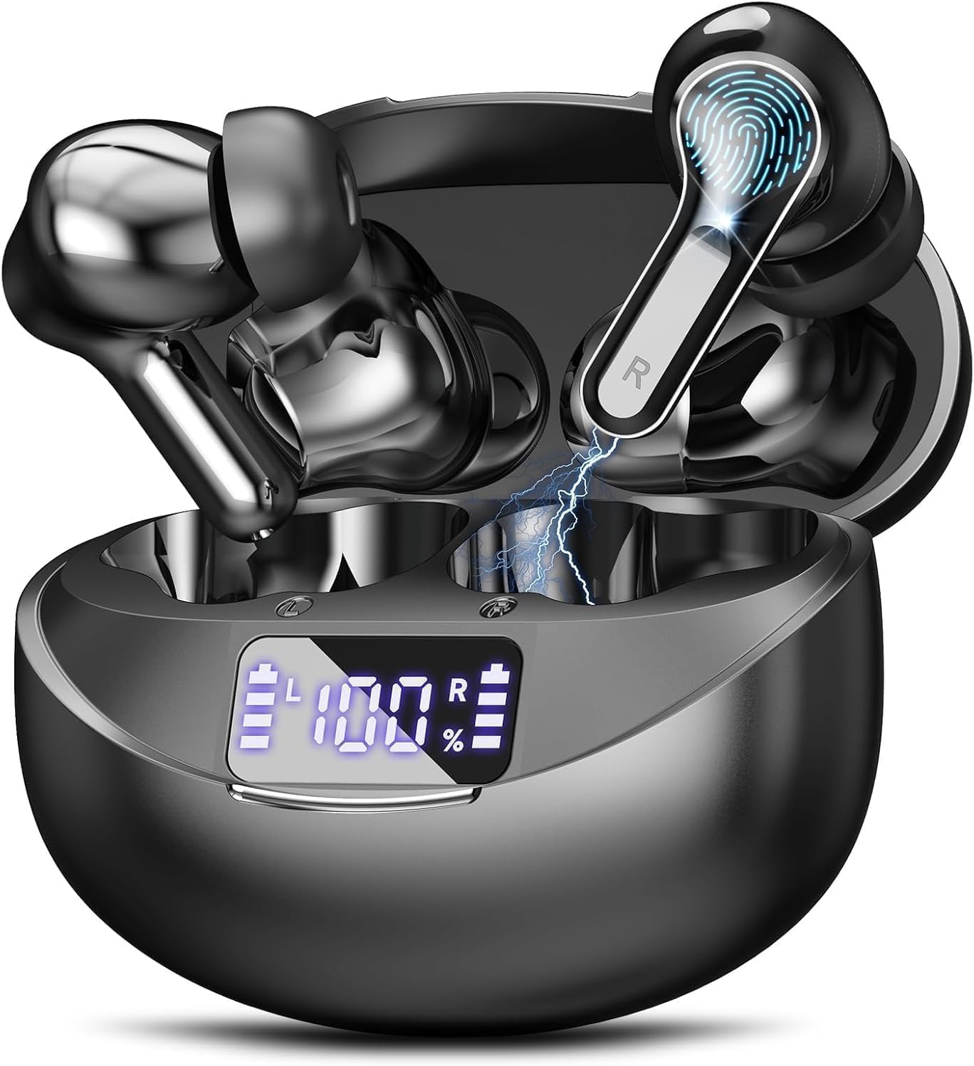 Detalle de Fhumsh i17 Wireless Earbuds, Bluetooth 5.4, LED Display and IPX7 Water Resistance