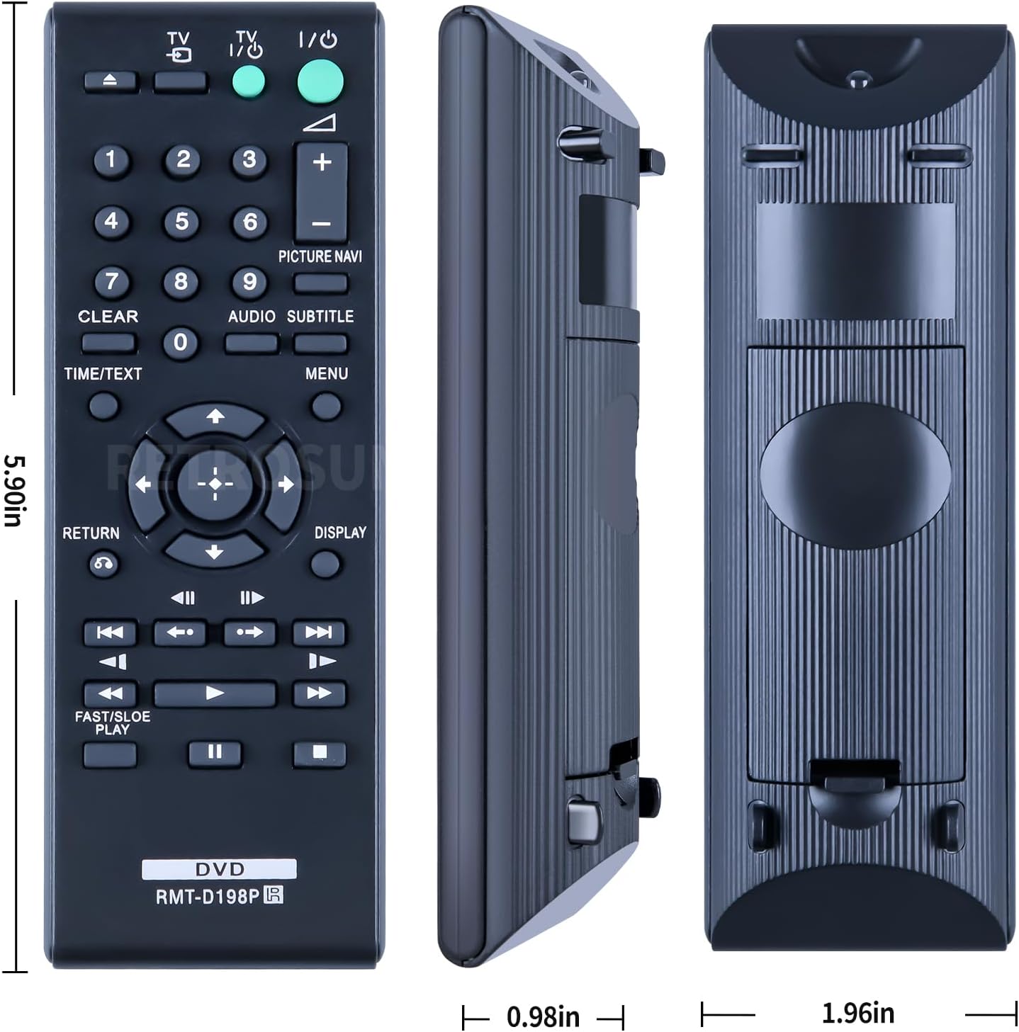 Thumbnail 6 de TCNOUMT Replacement DVD Remote Control RMT-D198P for Sony DVD players (AAA battery powered)