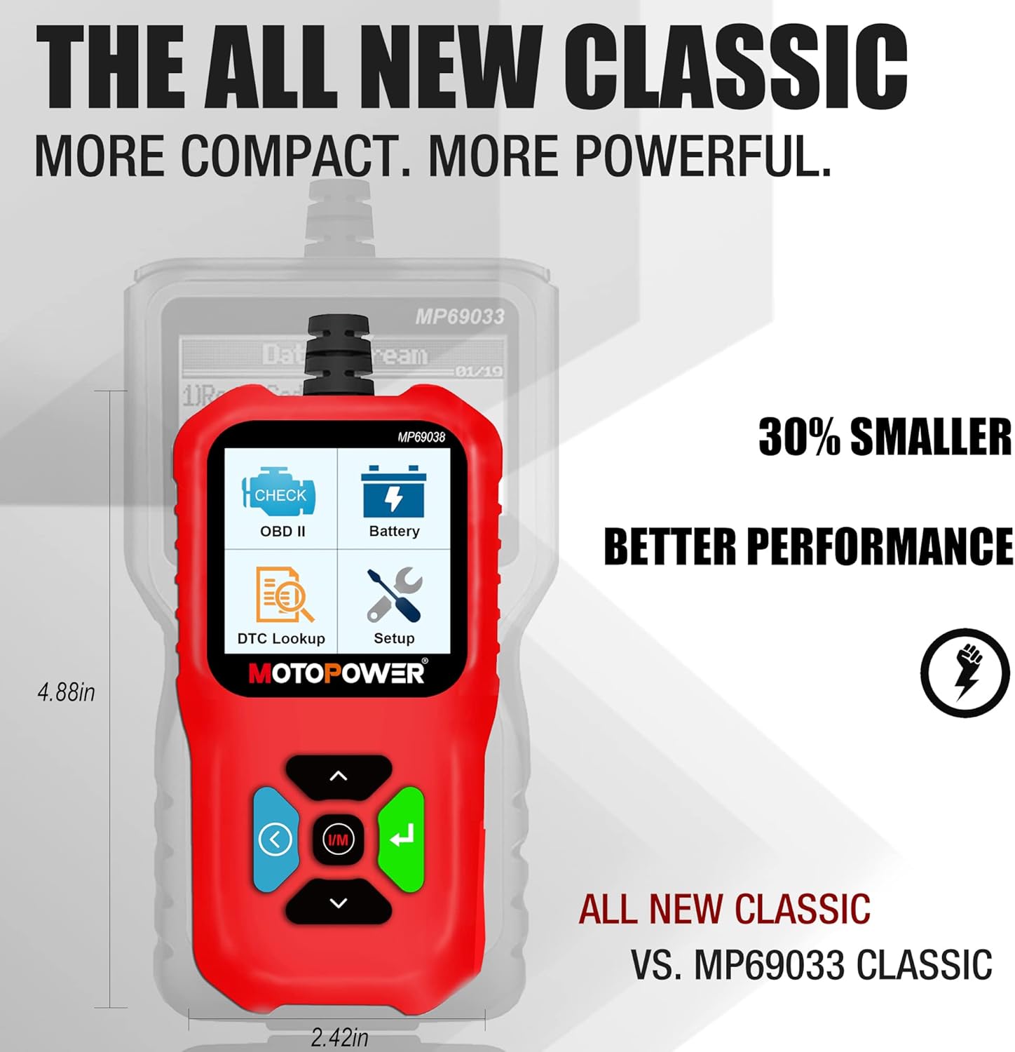 Detalle 2 de MOTOPOWER MP69039 OBD2 Scanner with CAN diagnostic