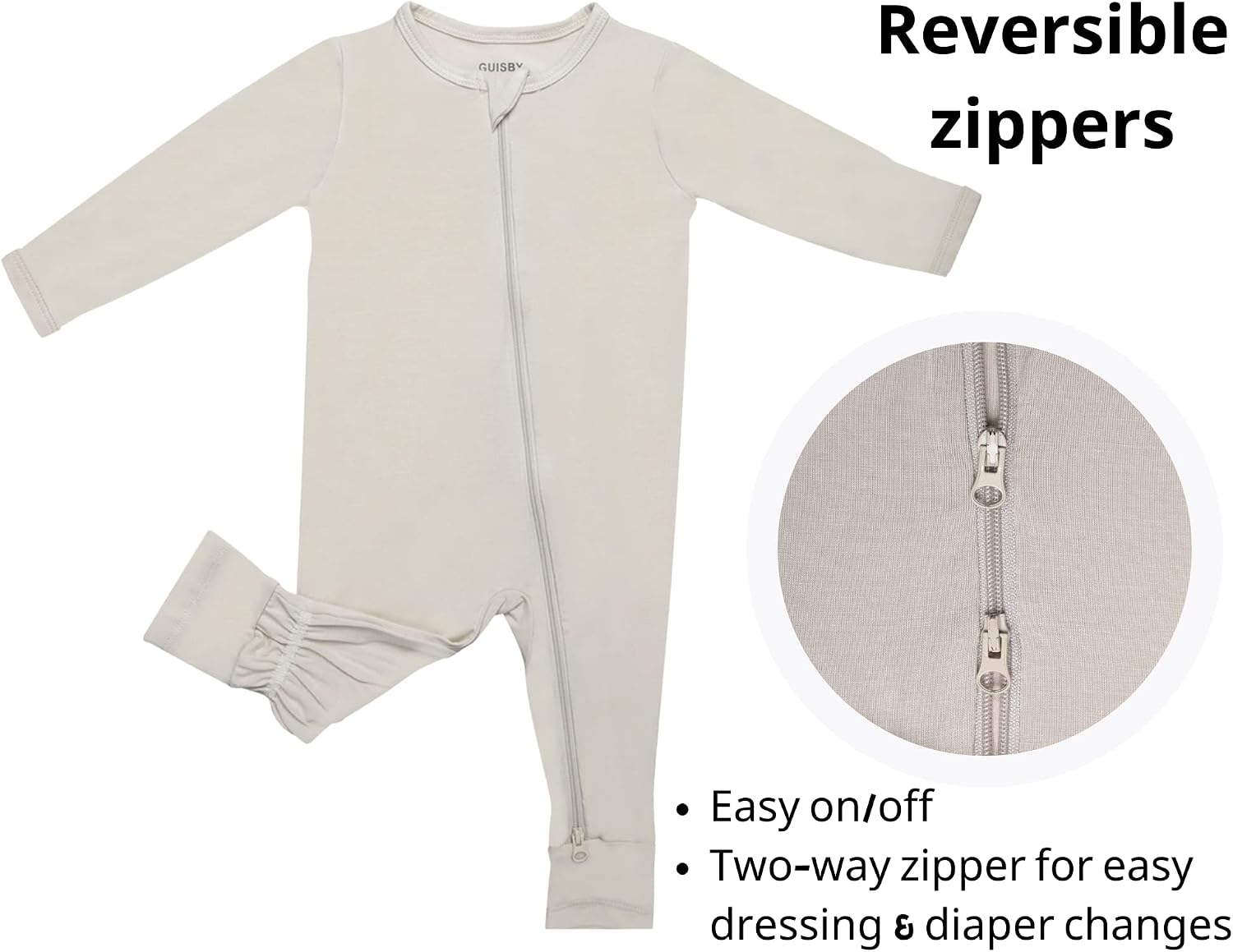 Detalle 1 de GUISBY Baby Pajamas 2 Way Zipper Sleepers