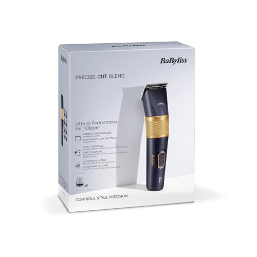 Thumbnail 6 de BaByliss Tondeuse à cheveux Lithium Performance E986E – Sans fil, 45 réglages, bleu foncé/or