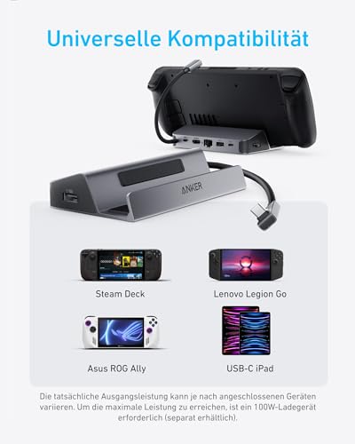Thumbnail 6 de Anker Docking Station 6-in-1 für Steam Deck & ROG Ally – 90W PD, HDMI 4K@60Hz, Ethernet 1 Gbit/s, USB-C & USB-A