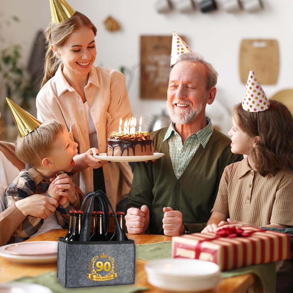 Detalle de Anicy 90th Birthday Gifts Bottle Carrier – 6-Bottle Bag in Grey (UK)
