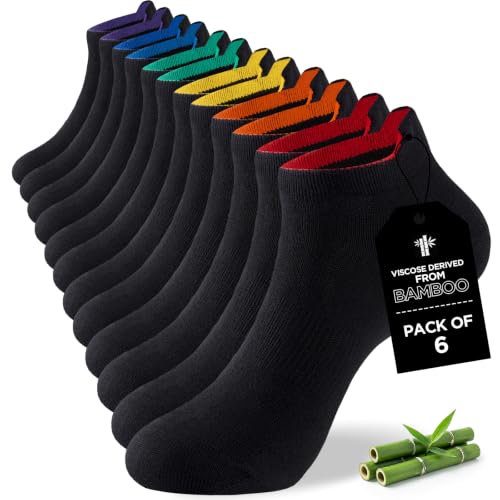 Detalle de Niorasen Bamboo Trainer Socks, Low-Cut, 6 Pairs, 90% Bamboo Viscose