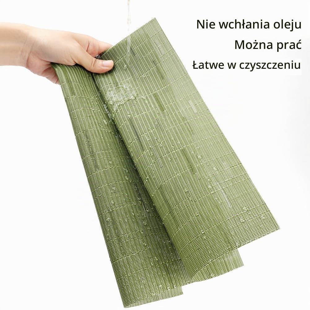 Detalle de AUAUY M1-4141203 – podkładki stołowe z PVC, 6 szt., zielone, 30 × 45 cm