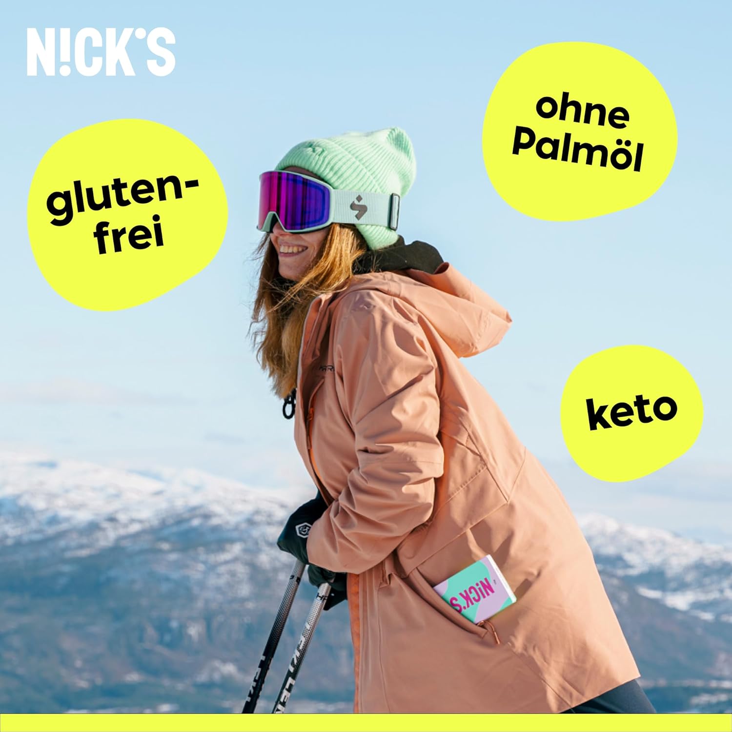 Thumbnail 4 de NICKS Schokolade Tafeln Mix ohne Zuckerzusatz (glutenfrei, Low Carb, ohne Palmöl) – Keto-Schokoladen-Mischpackung 3×75 g