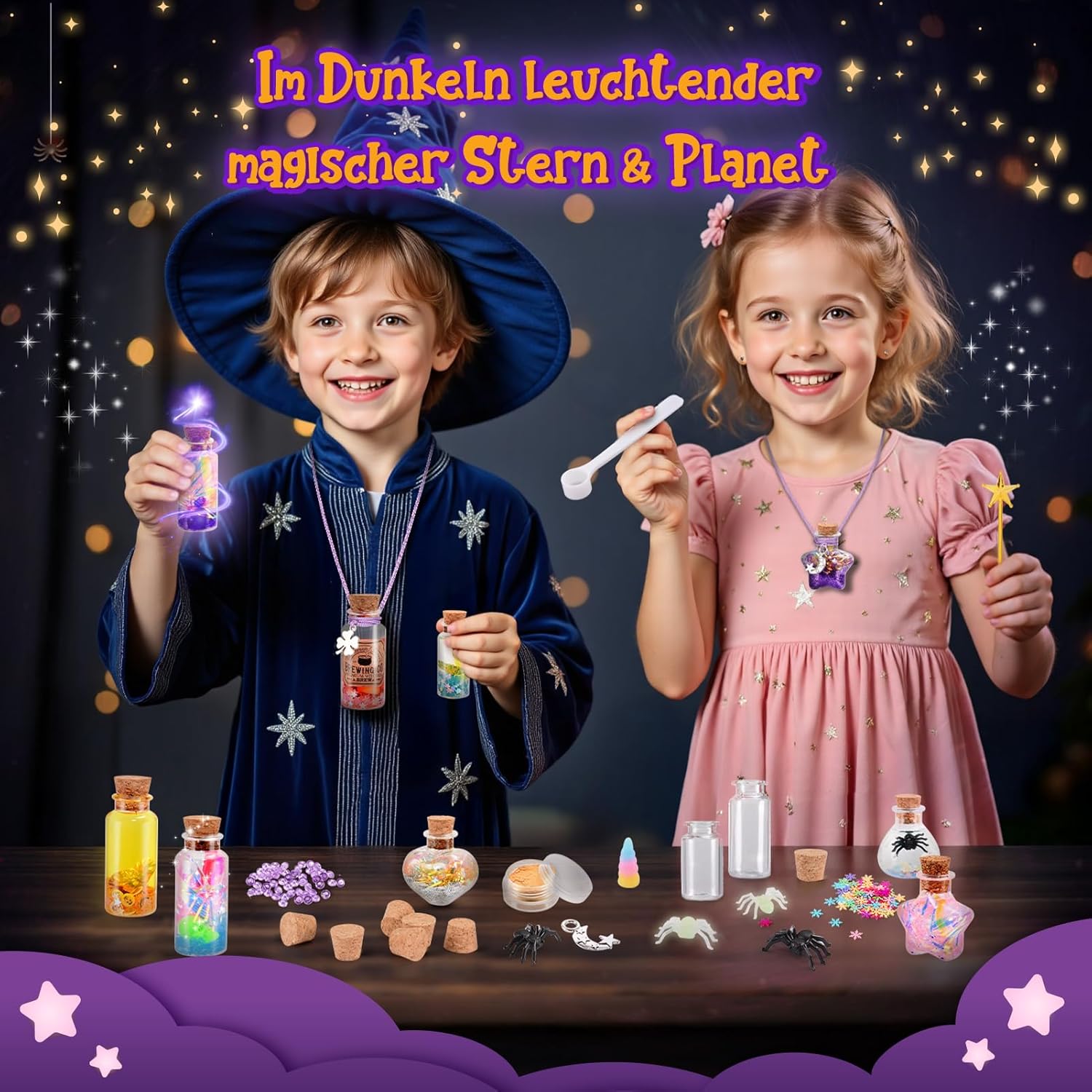 Detalle de Hapikids Galaxy Slime Set – DIY Schleim Bastelset für Kinder (6–12 Jahre)