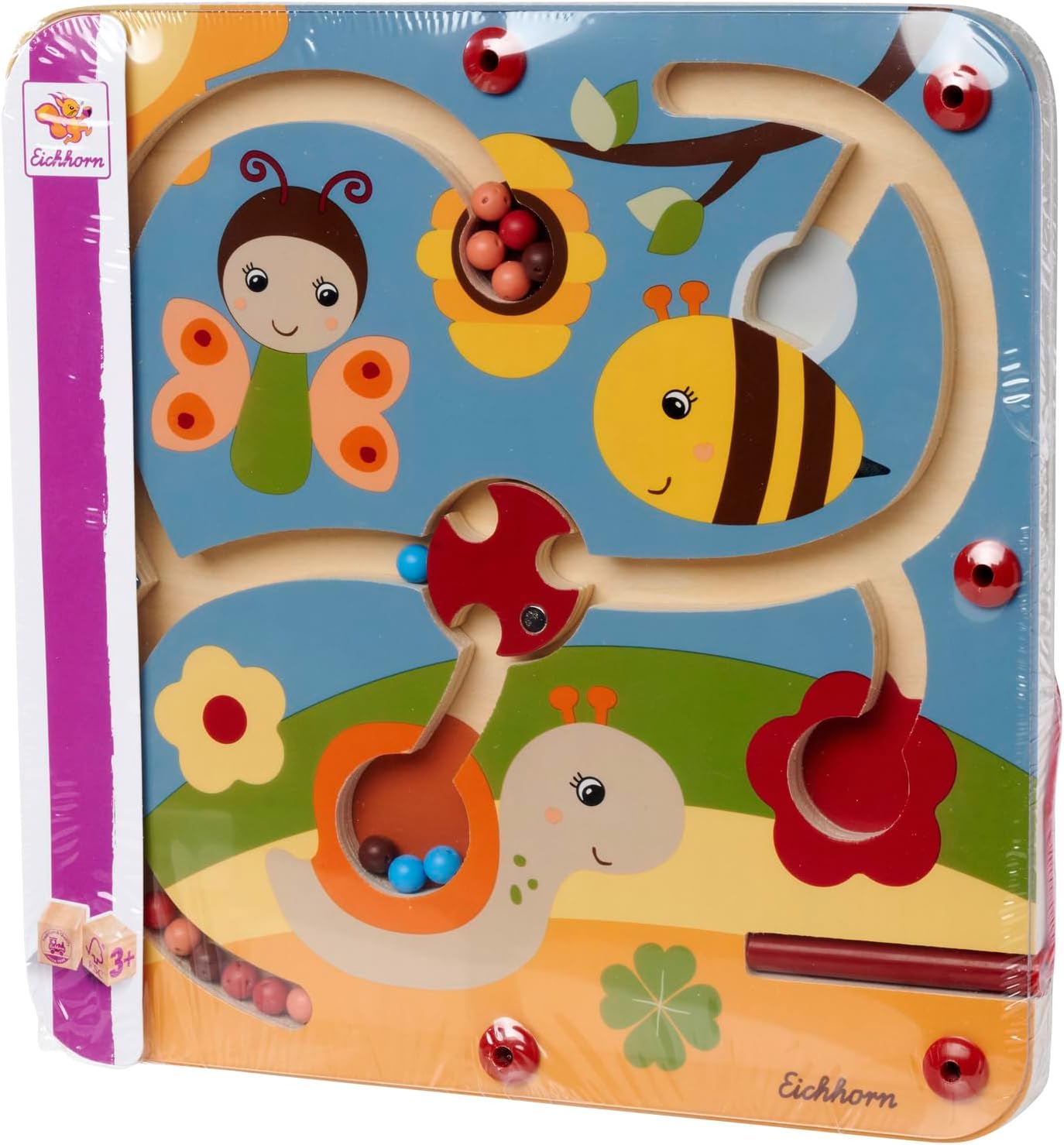Detalle de Eichhorn 100006844: Magnetisches Schiebespiel mit Drehfunktion – FSC-Buchenholz, ab 3 Jahren
